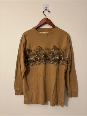 Very Oversized look - Trendy + Fun Brown Horse Graphic
